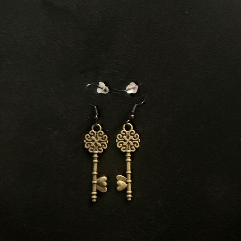 Vintage-Inspired Gold Key Earrings